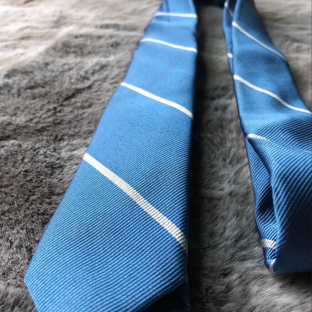 2x Tie Bar Delta Stripe Ties, super skinny, silk - Picture 9 of 15